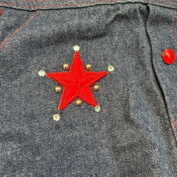 Little Bits Vintage Denim Western Overalls - Picture 8 of 9